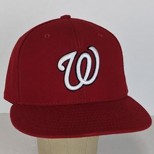 Washington Nationals New Era 59fifty Cool Base On Field Fitted Hat Sz 7 Red EUC
